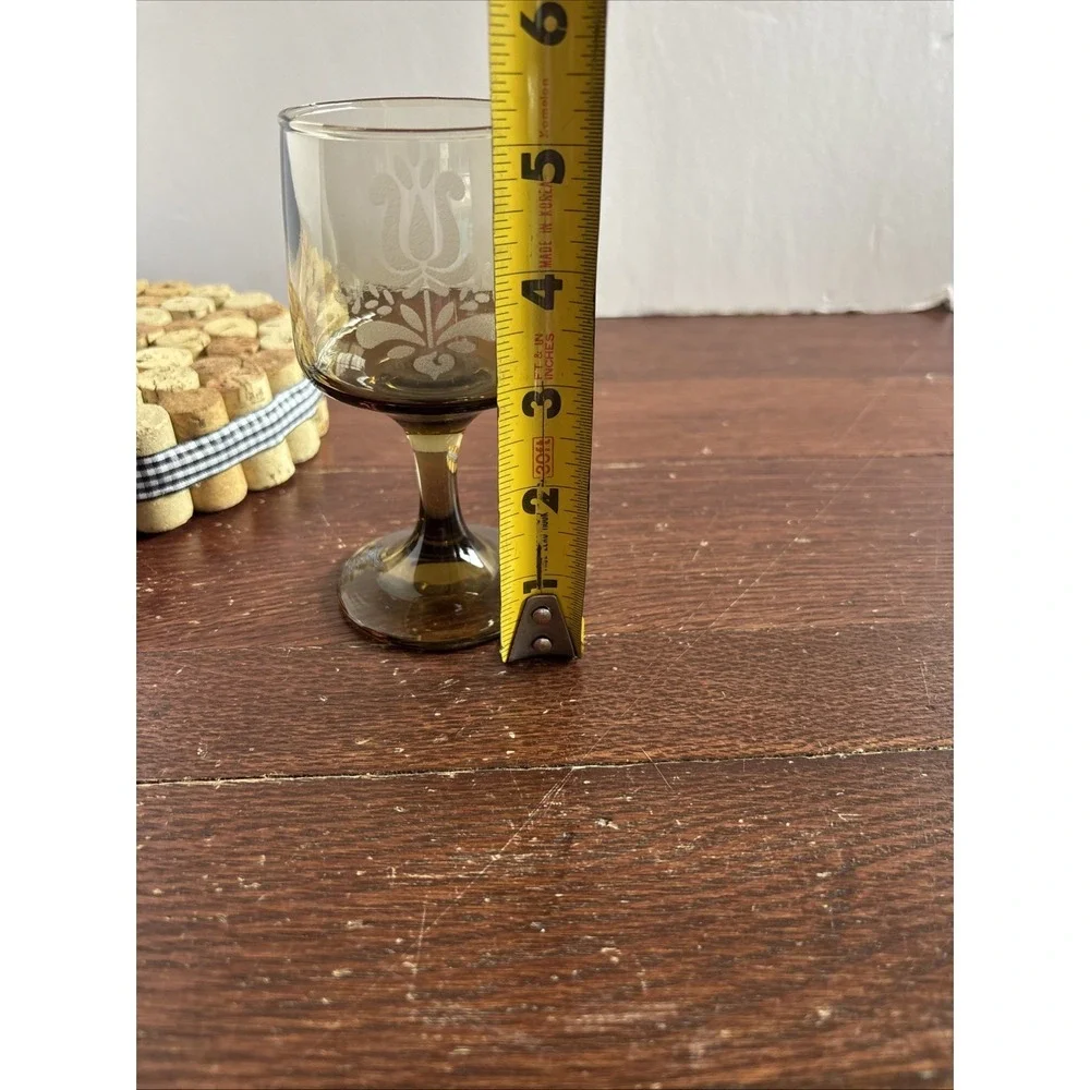 Pfaltzgraff Village Brown 6 oz‎ Wine Glass Water Stem Goblet 5-1/4